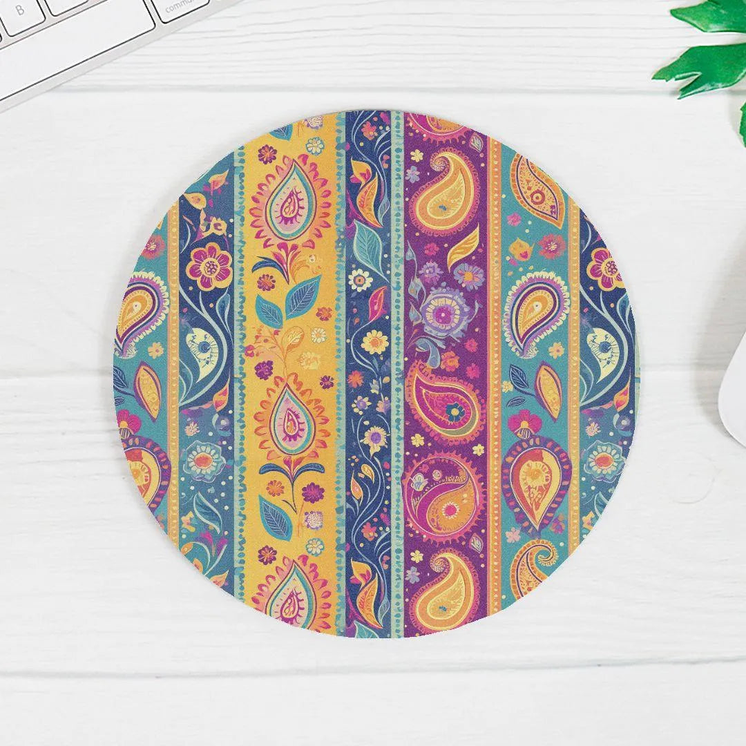 Indian Whimsical Paisley Mouse Pad - The Global Wanderer