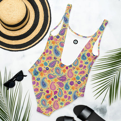 Indian Whimsical Paisley One-Piece Swimsuit - The Global Wanderer