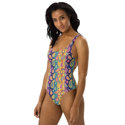 Indian Whimsical Paisley One-Piece Swimsuit - The Global Wanderer