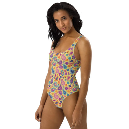 Indian Whimsical Paisley One-Piece Swimsuit - The Global Wanderer