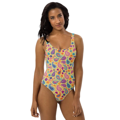 Indian Whimsical Paisley One-Piece Swimsuit - The Global Wanderer