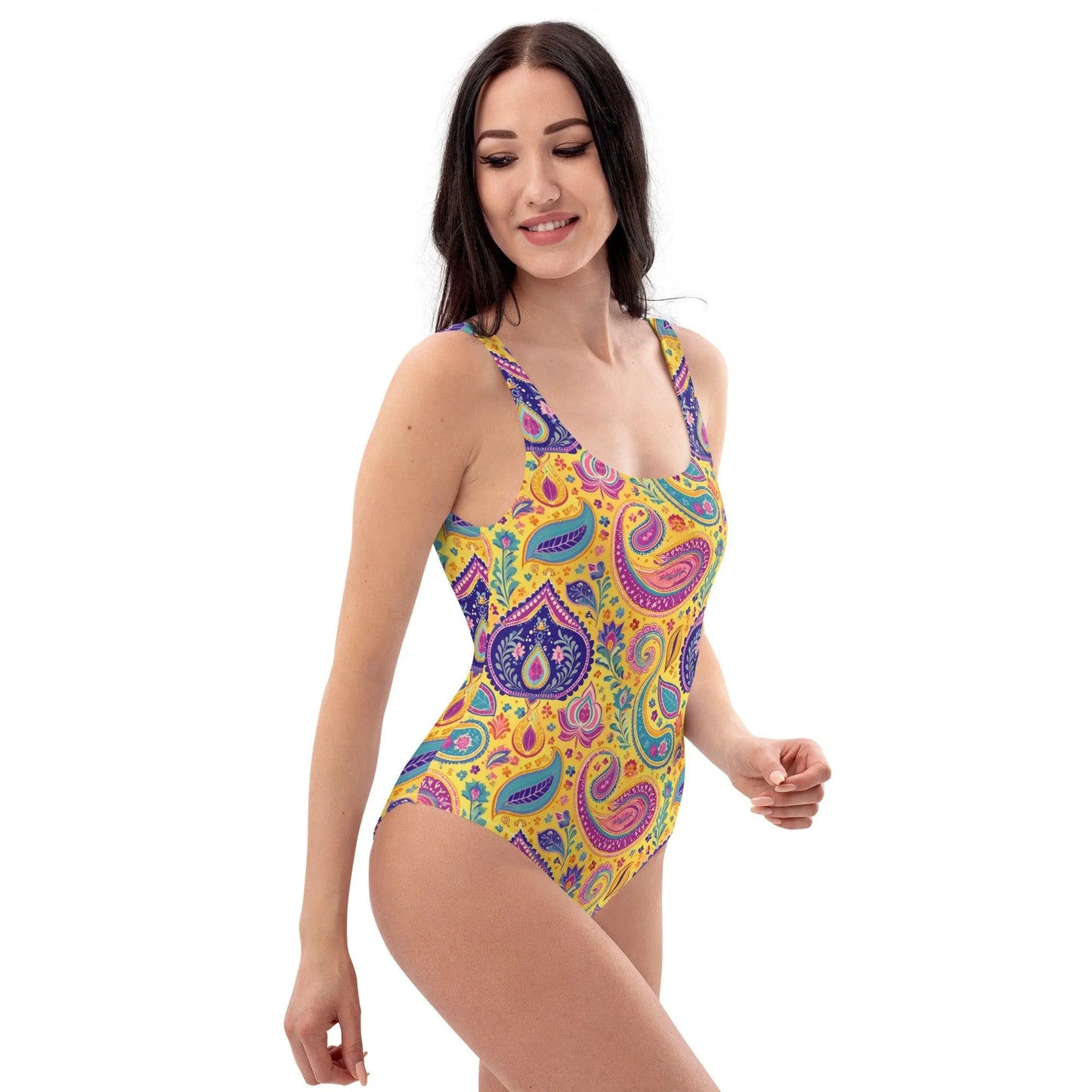 Indian Whimsical Paisley One-Piece Swimsuit - The Global Wanderer