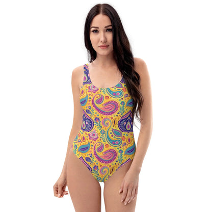 Indian Whimsical Paisley One-Piece Swimsuit - The Global Wanderer