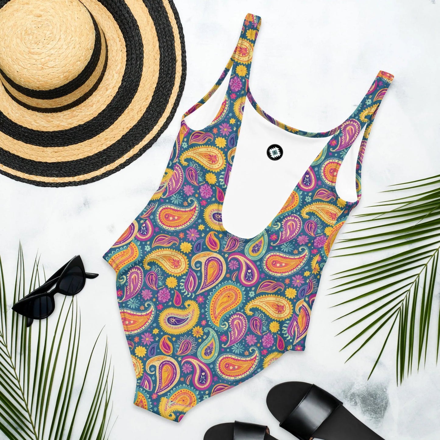 Indian Whimsical Paisley One-Piece Swimsuit - The Global Wanderer