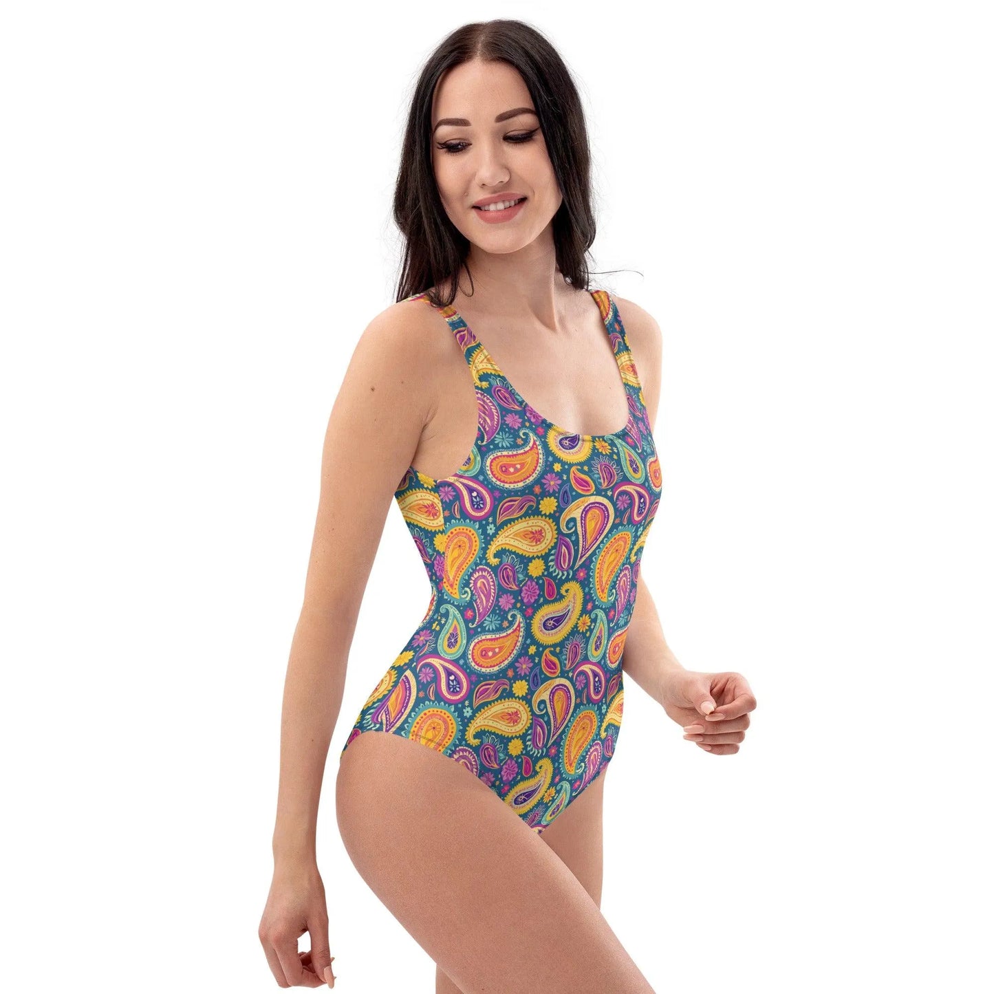 Indian Whimsical Paisley One-Piece Swimsuit - The Global Wanderer