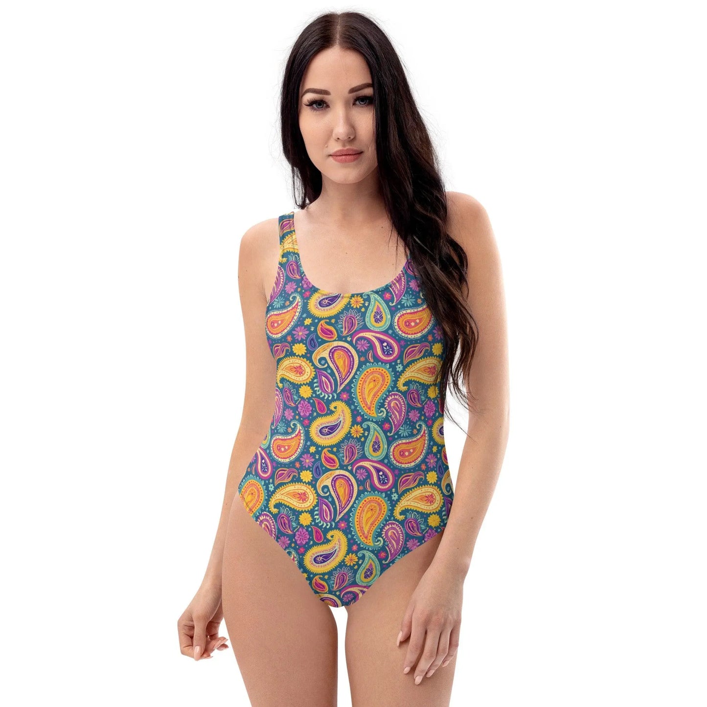 Indian Whimsical Paisley One-Piece Swimsuit - The Global Wanderer