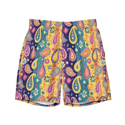 Indian Whimsical Paisley Recycled Men's Swim Trunks - The Global Wanderer