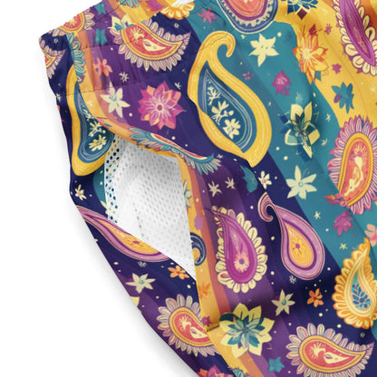 Indian Whimsical Paisley Recycled Men's Swim Trunks - The Global Wanderer