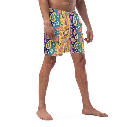 Indian Whimsical Paisley Recycled Men's Swim Trunks - The Global Wanderer