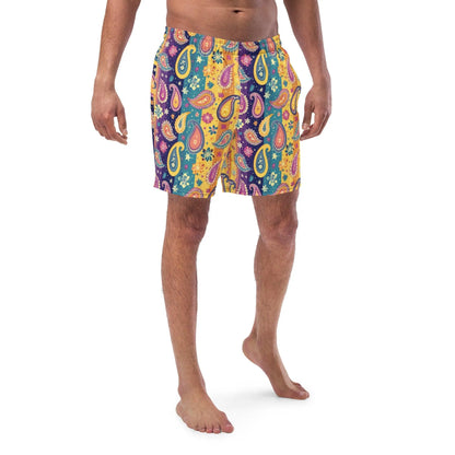 Indian Whimsical Paisley Recycled Men's Swim Trunks - The Global Wanderer