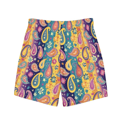 Indian Whimsical Paisley Recycled Men's Swim Trunks - The Global Wanderer