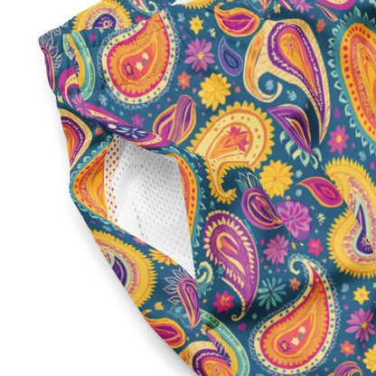 Indian Whimsical Paisley Recycled Men's Swim Trunks - The Global Wanderer