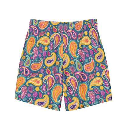 Indian Whimsical Paisley Recycled Men's Swim Trunks - The Global Wanderer