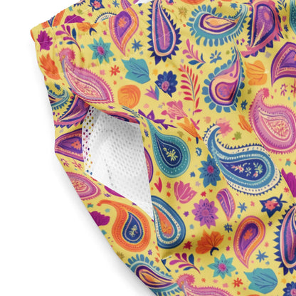 Indian Whimsical Paisley Recycled Men's Swim Trunks - The Global Wanderer