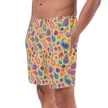 Indian Whimsical Paisley Recycled Men's Swim Trunks - The Global Wanderer