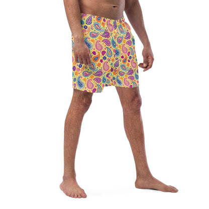 Indian Whimsical Paisley Recycled Men's Swim Trunks - The Global Wanderer