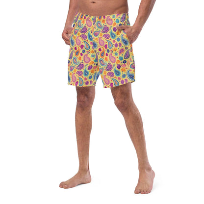 Indian Whimsical Paisley Recycled Men's Swim Trunks - The Global Wanderer