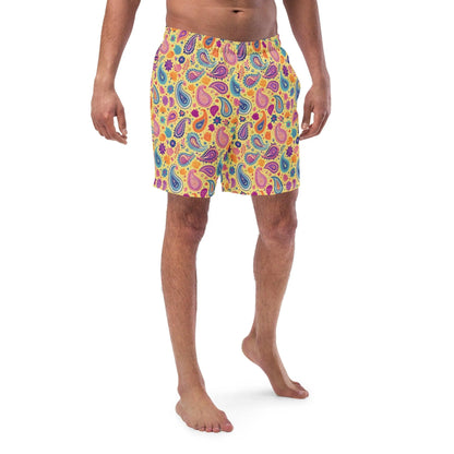 Indian Whimsical Paisley Recycled Men's Swim Trunks - The Global Wanderer