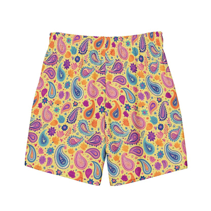 Indian Whimsical Paisley Recycled Men's Swim Trunks - The Global Wanderer