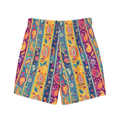 Indian Whimsical Paisley Recycled Men's Swim Trunks - The Global Wanderer