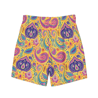 Indian Whimsical Paisley Recycled Men's Swim Trunks - The Global Wanderer