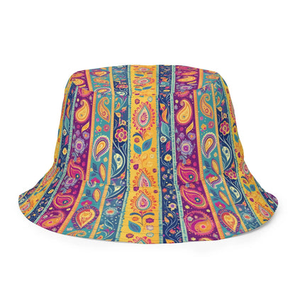 Indian Whimsical Paisley Reversible Bucket Hat - The Global Wanderer