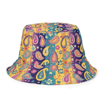 Indian Whimsical Paisley Reversible Bucket Hat - The Global Wanderer