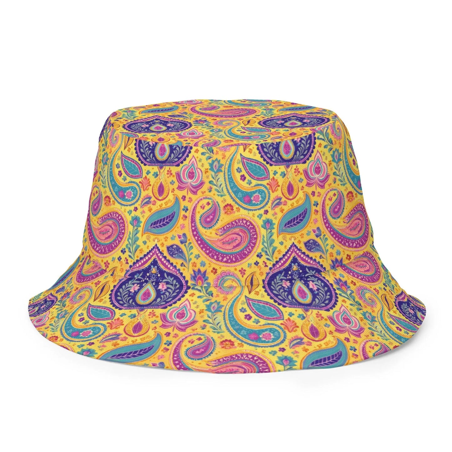 Indian Whimsical Paisley Reversible Bucket Hat - The Global Wanderer