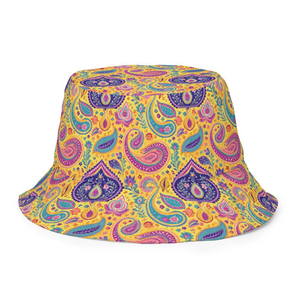 Indian Whimsical Paisley Reversible Bucket Hat - The Global Wanderer