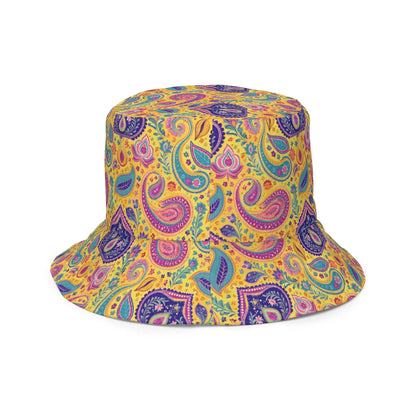 Indian Whimsical Paisley Reversible Bucket Hat - The Global Wanderer