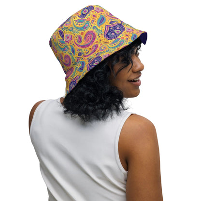 Indian Whimsical Paisley Reversible Bucket Hat - The Global Wanderer