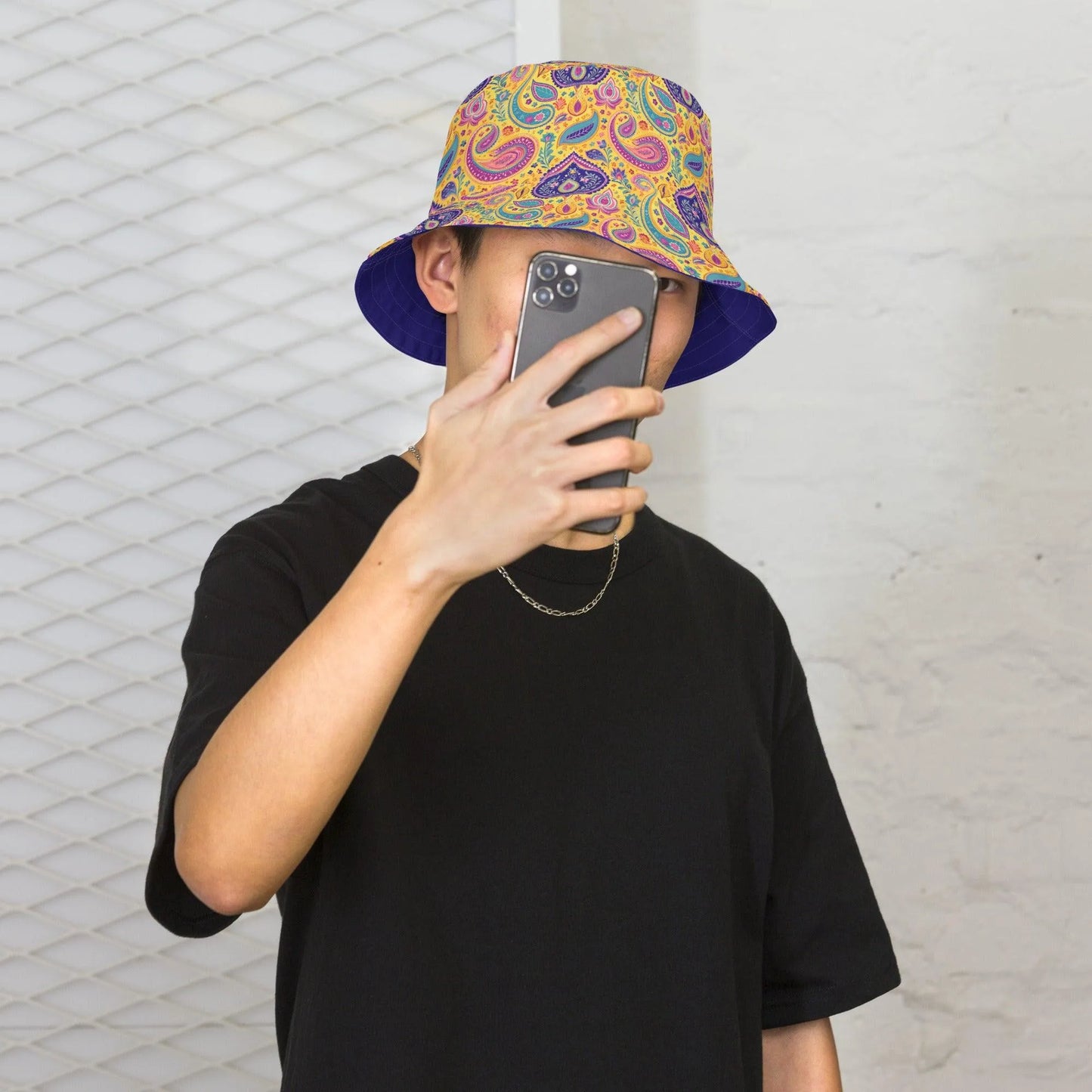 Indian Whimsical Paisley Reversible Bucket Hat - The Global Wanderer