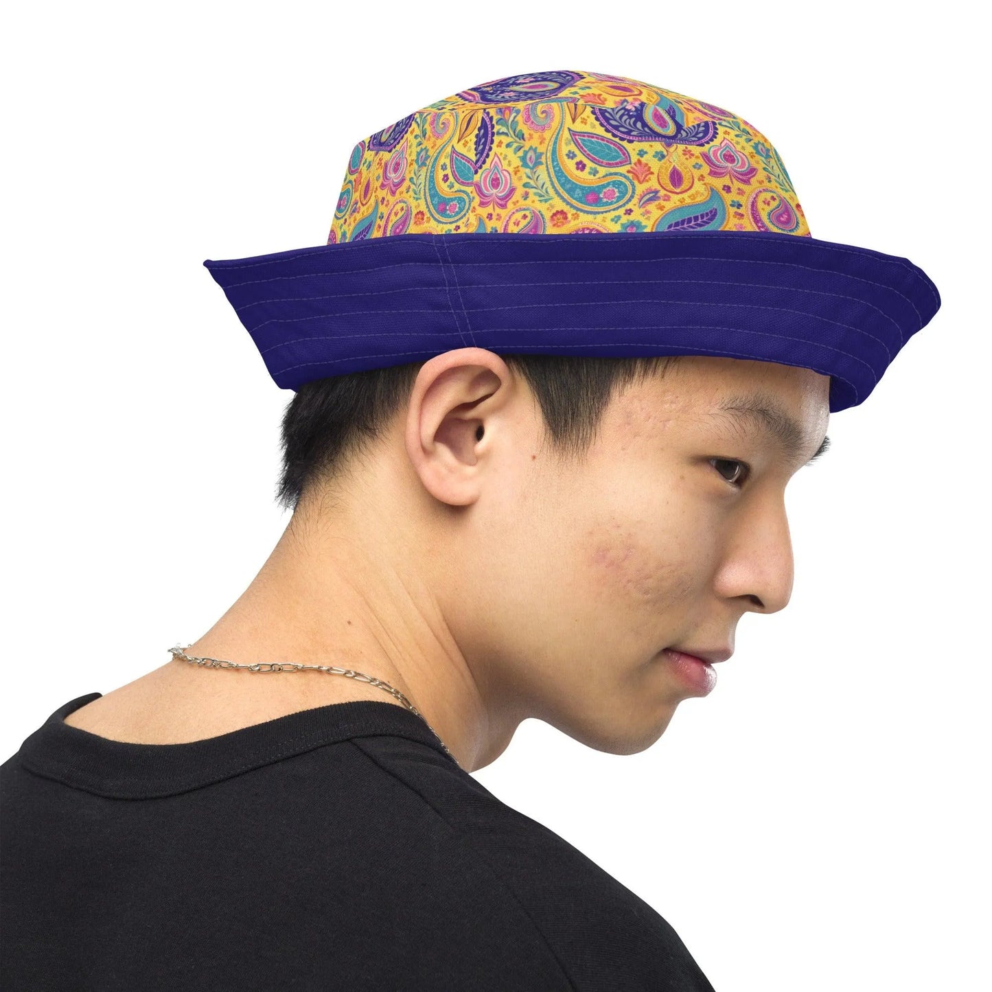 Indian Whimsical Paisley Reversible Bucket Hat - The Global Wanderer