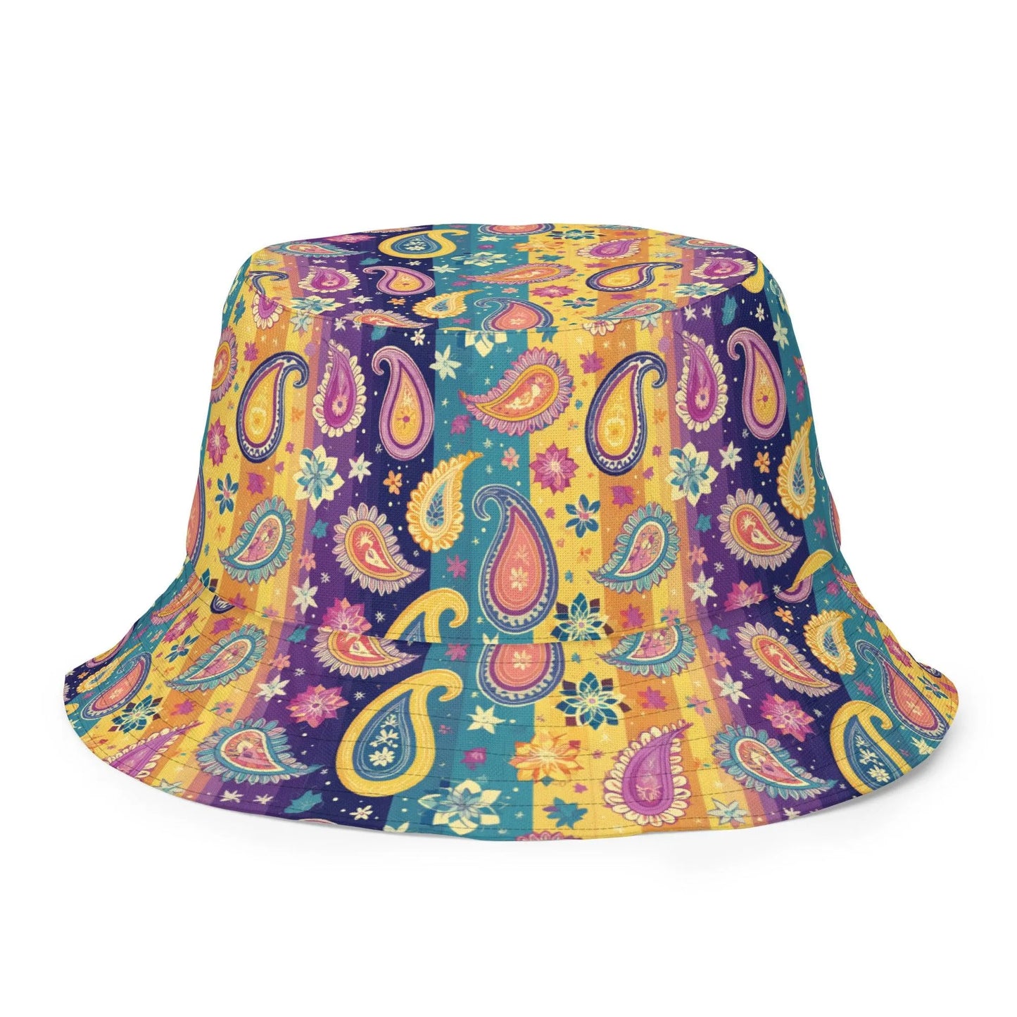 Indian Whimsical Paisley Reversible Bucket Hat - The Global Wanderer