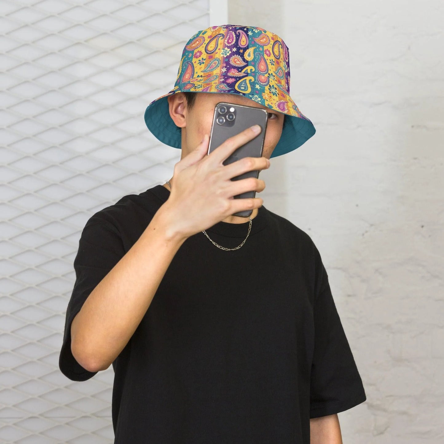 Indian Whimsical Paisley Reversible Bucket Hat - The Global Wanderer