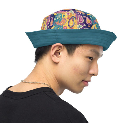 Indian Whimsical Paisley Reversible Bucket Hat - The Global Wanderer