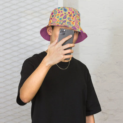 Indian Whimsical Paisley Reversible Bucket Hat - The Global Wanderer