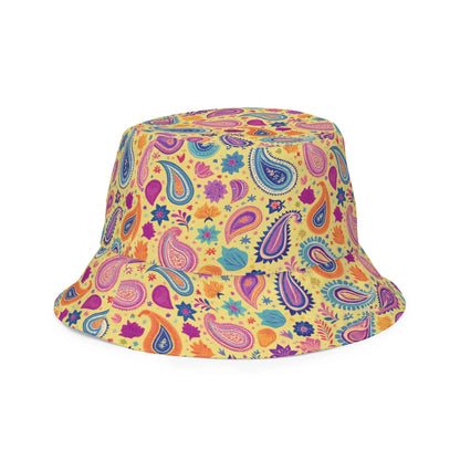 Indian Whimsical Paisley Reversible Bucket Hat - The Global Wanderer