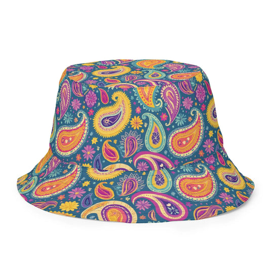 Indian Whimsical Paisley Reversible Bucket Hat - The Global Wanderer