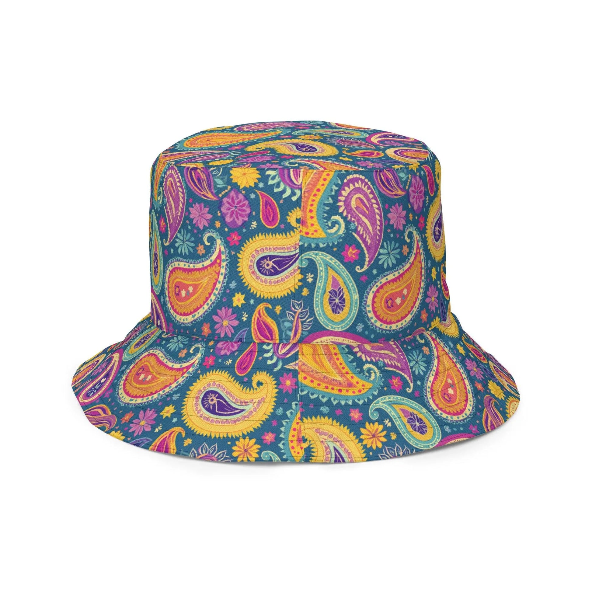 Indian Whimsical Paisley Reversible Bucket Hat - The Global Wanderer