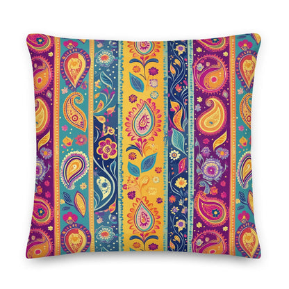 Indian Whimsical Paisley Throw Pillow - The Global Wanderer