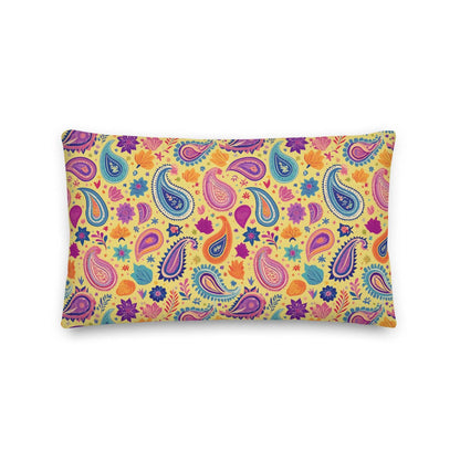 Indian Whimsical Paisley Throw Pillow - The Global Wanderer