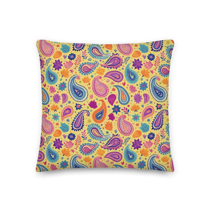 Indian Whimsical Paisley Throw Pillow - The Global Wanderer