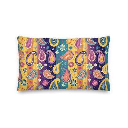 Indian Whimsical Paisley Throw Pillow - The Global Wanderer