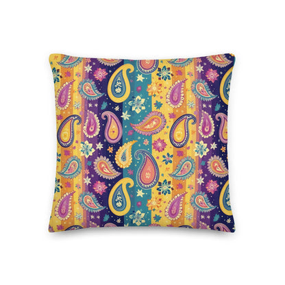 Indian Whimsical Paisley Throw Pillow - The Global Wanderer