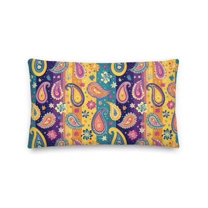 Indian Whimsical Paisley Throw Pillow - The Global Wanderer