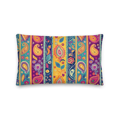 Indian Whimsical Paisley Throw Pillow - The Global Wanderer