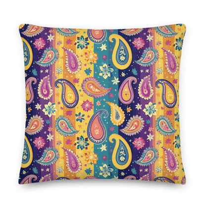 Indian Whimsical Paisley Throw Pillow - The Global Wanderer