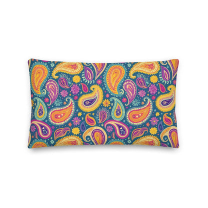 Indian Whimsical Paisley Throw Pillow - The Global Wanderer