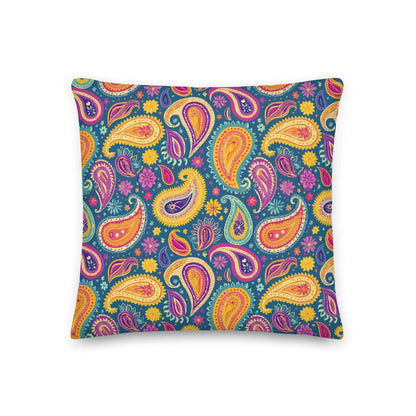 Indian Whimsical Paisley Throw Pillow - The Global Wanderer